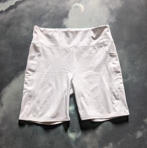American Eagle White Side Pocket Biker Shorts
